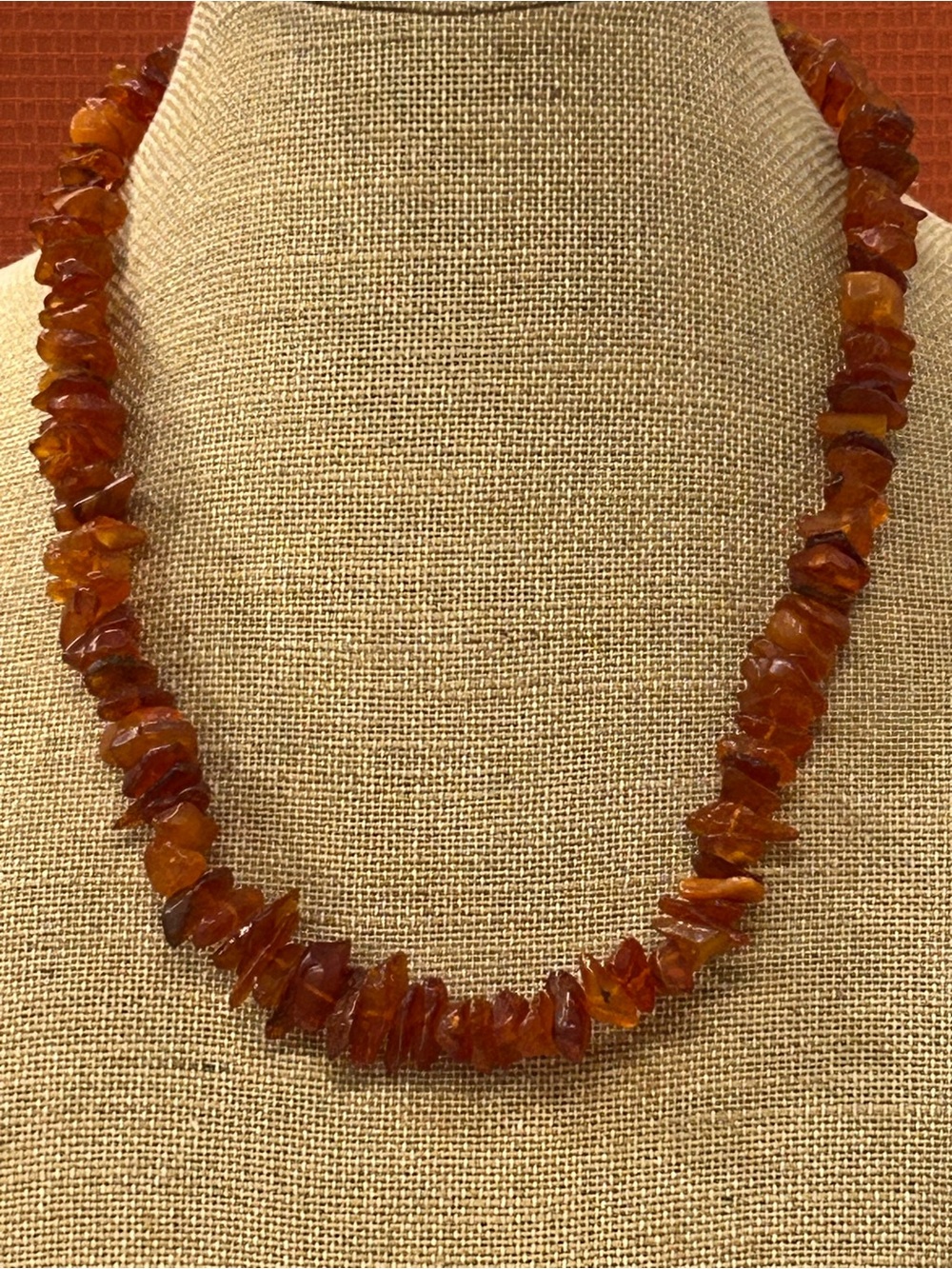 Artisan Baltic Amber Chip Necklace - Rich Honey Brown Women’s Jewelry